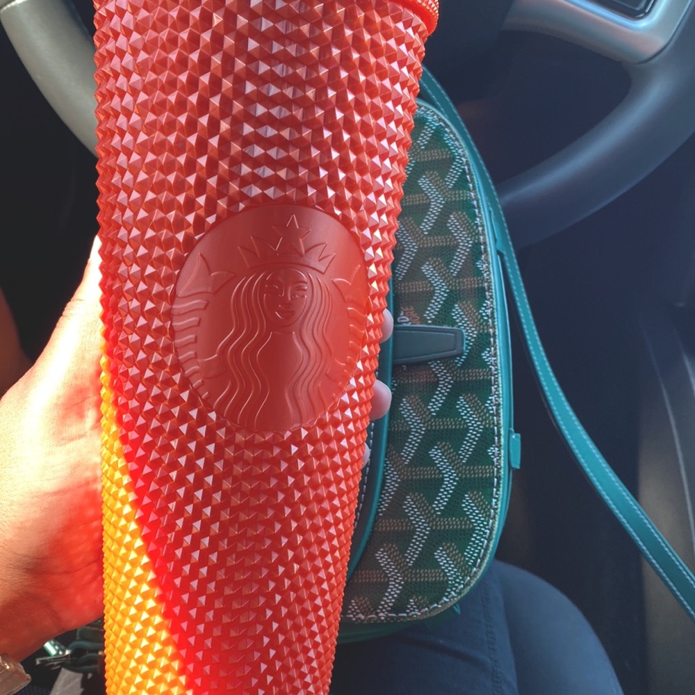 Authentic venti Starbucks cup - Orange pearl studded cup (used once with tags)